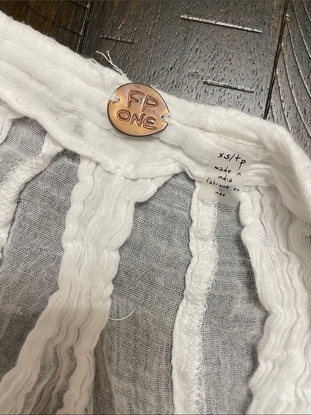 Free People FP One White Lace Crochet Boho Blouse XS